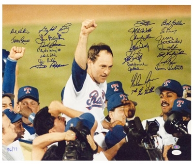 Nolan Ryan 7th No-Hitter 16x20 Photo Signed By 24 No-Hit Pitchers - 5 HOFers